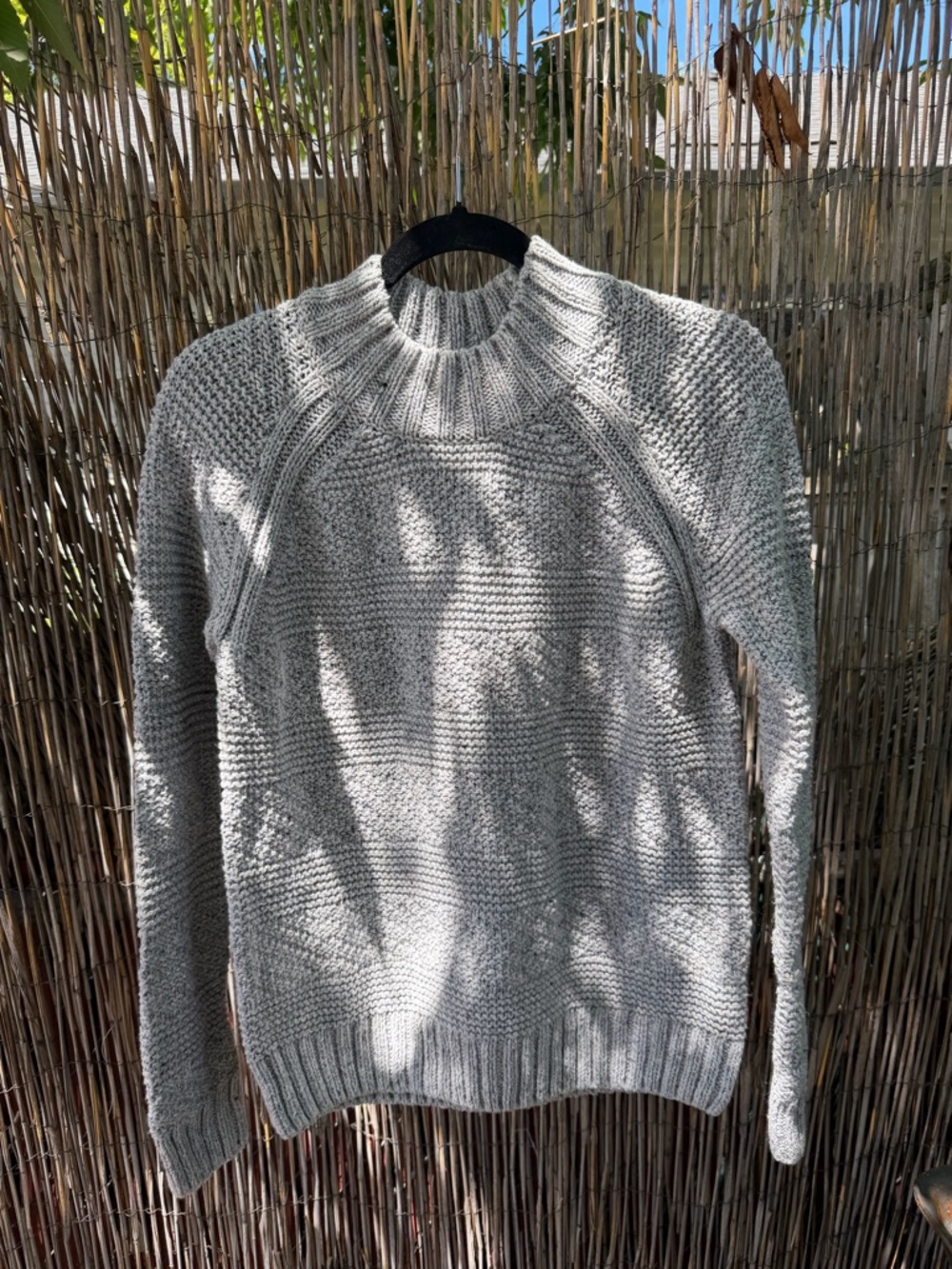 Prana Light Gray Chunky Knit Sweater
